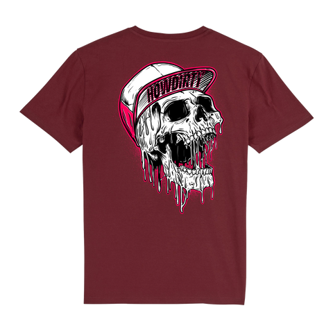 Premium T-Shirt "Scary Skull" Bordeaux Unisex