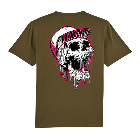 Premium T-Shirt "Scary Skull" Khaki Unisex
